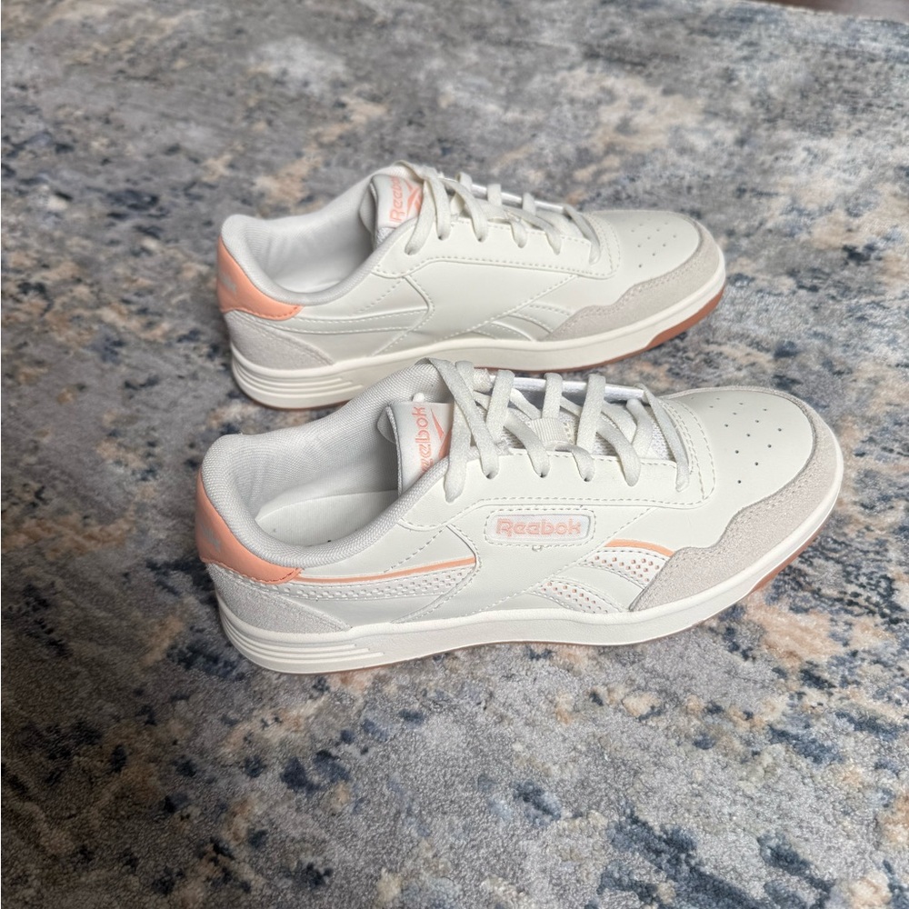 Reebok White and Peach Sneakers